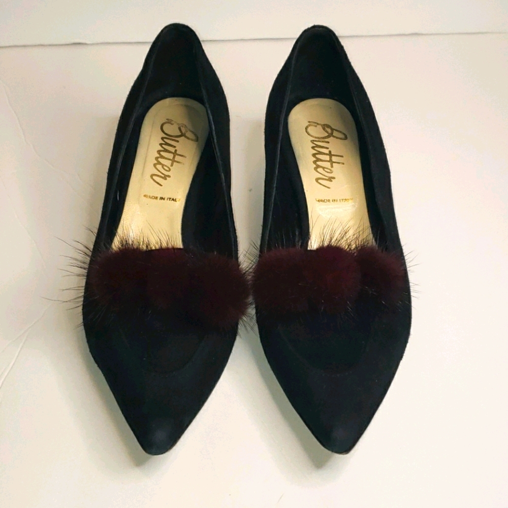 Suede PomPom Shoes